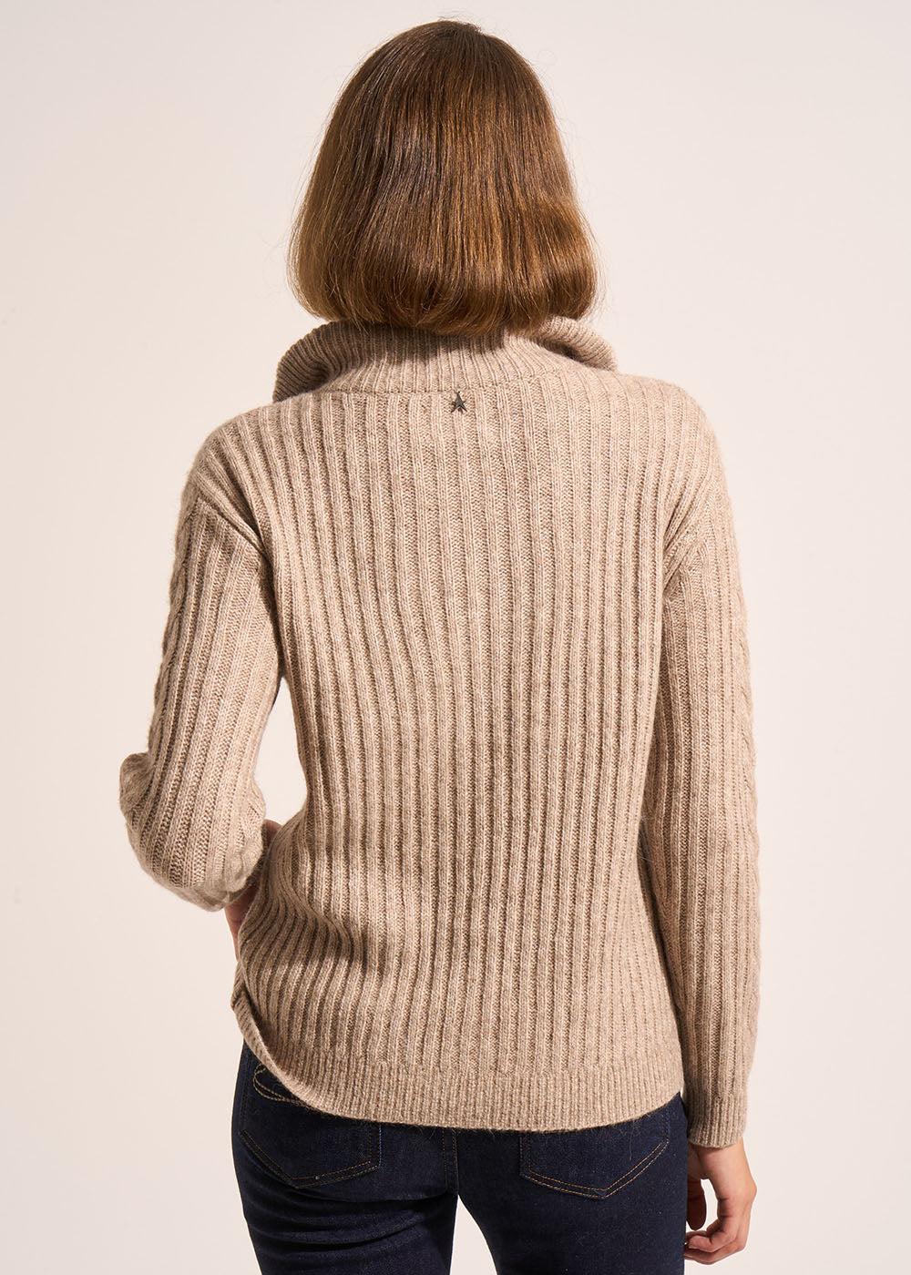 Long-sleeved zip-up trucker-neck jumper - Sud Express - 3 - Sud Express