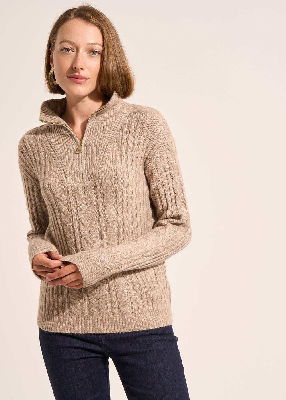 Long-sleeved zip-up trucker-neck jumper - Sud Express - 5 - Sud Express