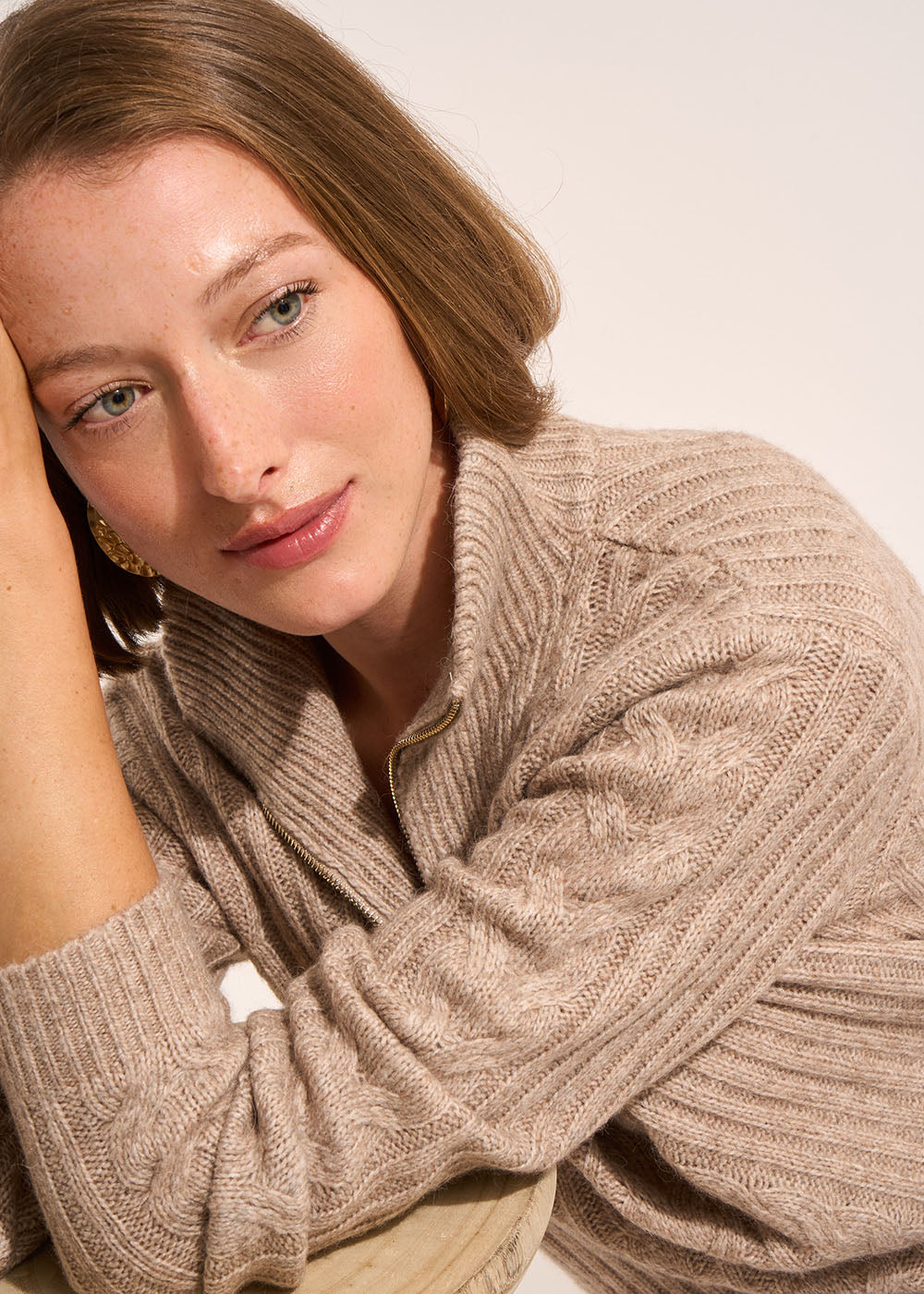 Long-sleeved zip-up trucker-neck jumper - Sud Express - 6 - Sud Express