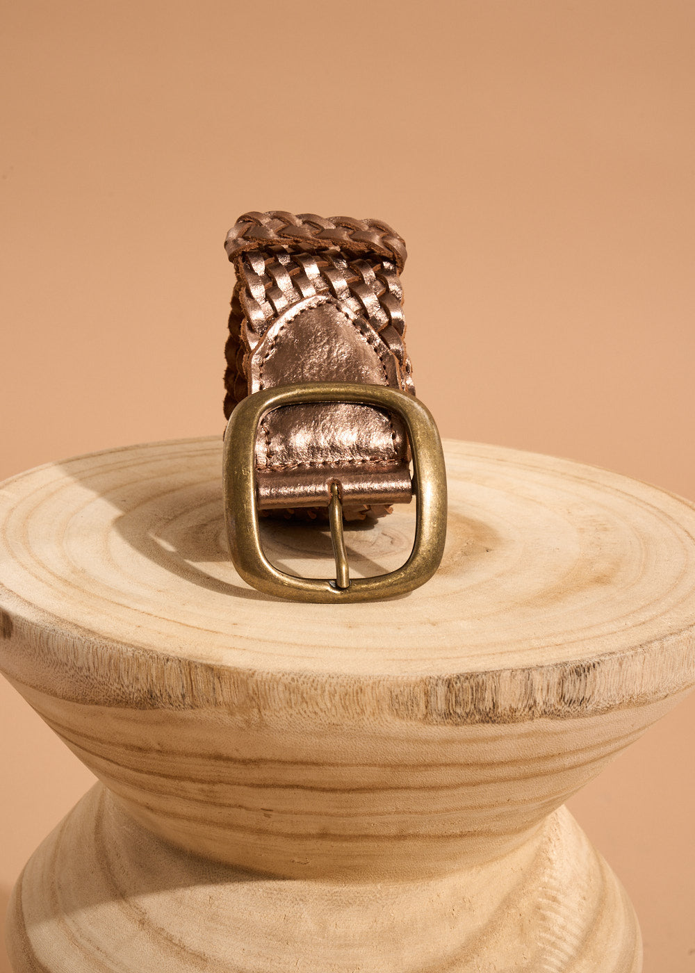 CRYSTAL Wide plaited leather belt - 3 - Sud Express - Sud Express