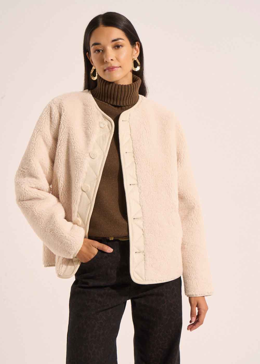 MONTANA Reversible faux fur faux suede coat - 1 - Sud Express - Sud Express
