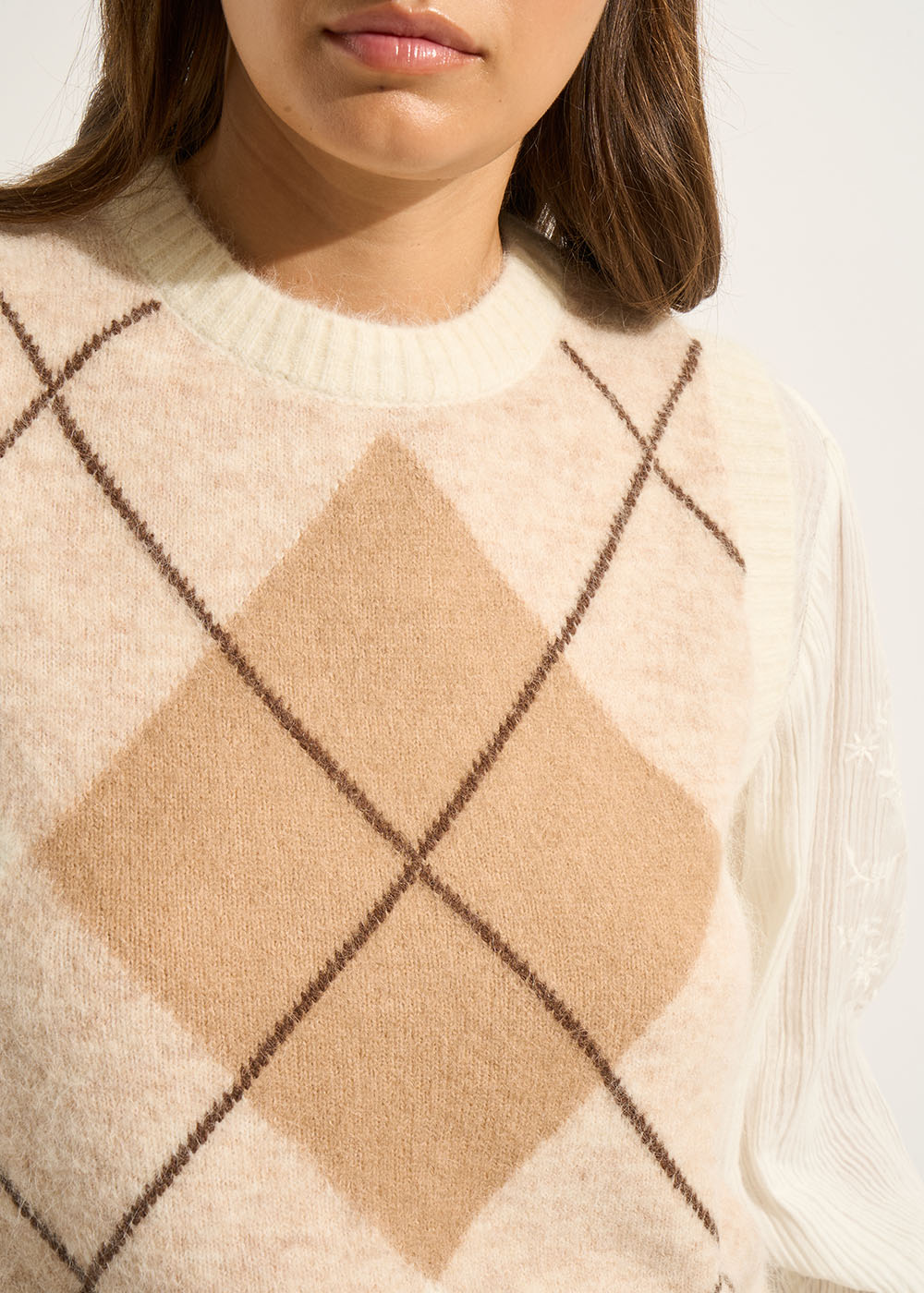 MURLINGTON Sleeveless sweater with pattern - 2 - Sud Express - Sud Express