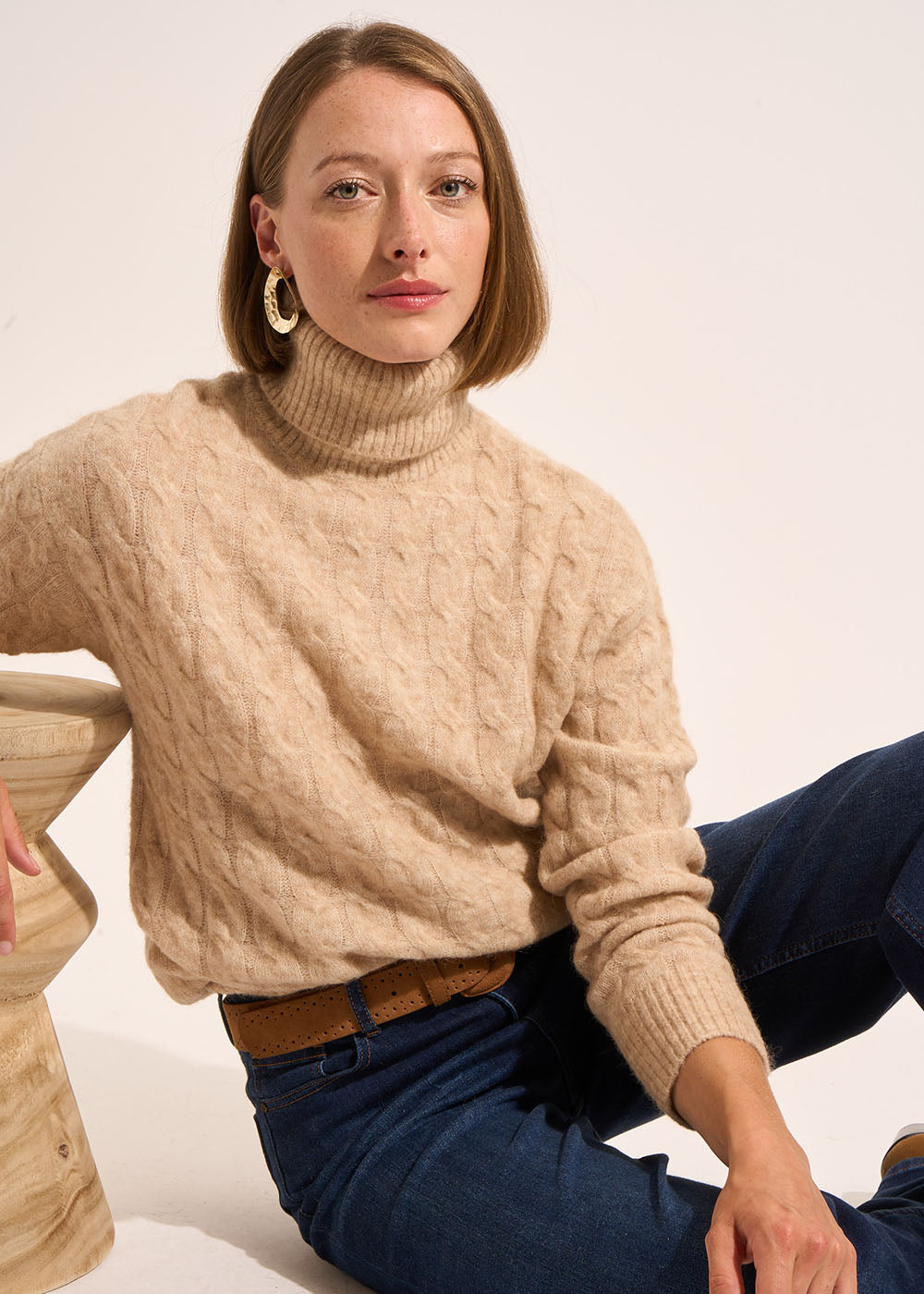 MALALA Straight-cut twisted roll neck jumper - 1 - Sud Express - Sud Express