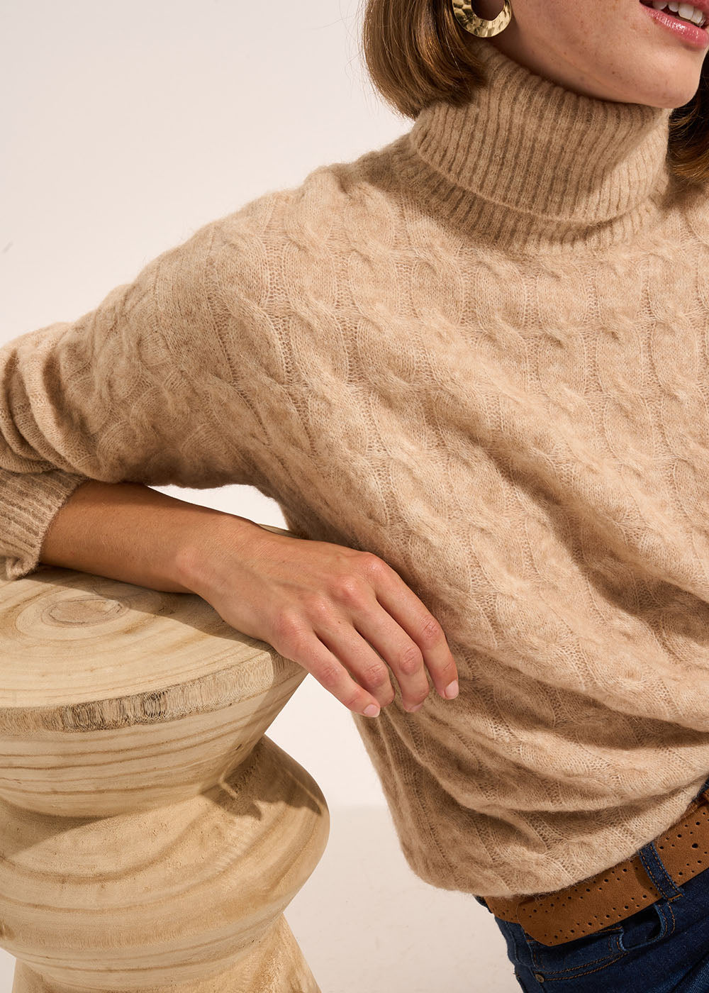 MALALA Straight-cut twisted roll neck jumper - 2 - Sud Express - Sud Express