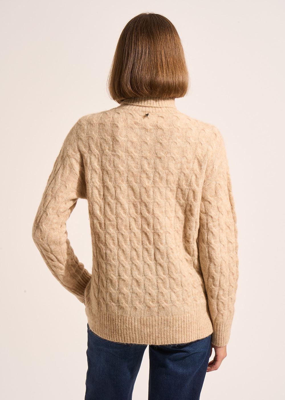 MALALA Straight-cut twisted roll neck jumper - 3 - Sud Express - Sud Express