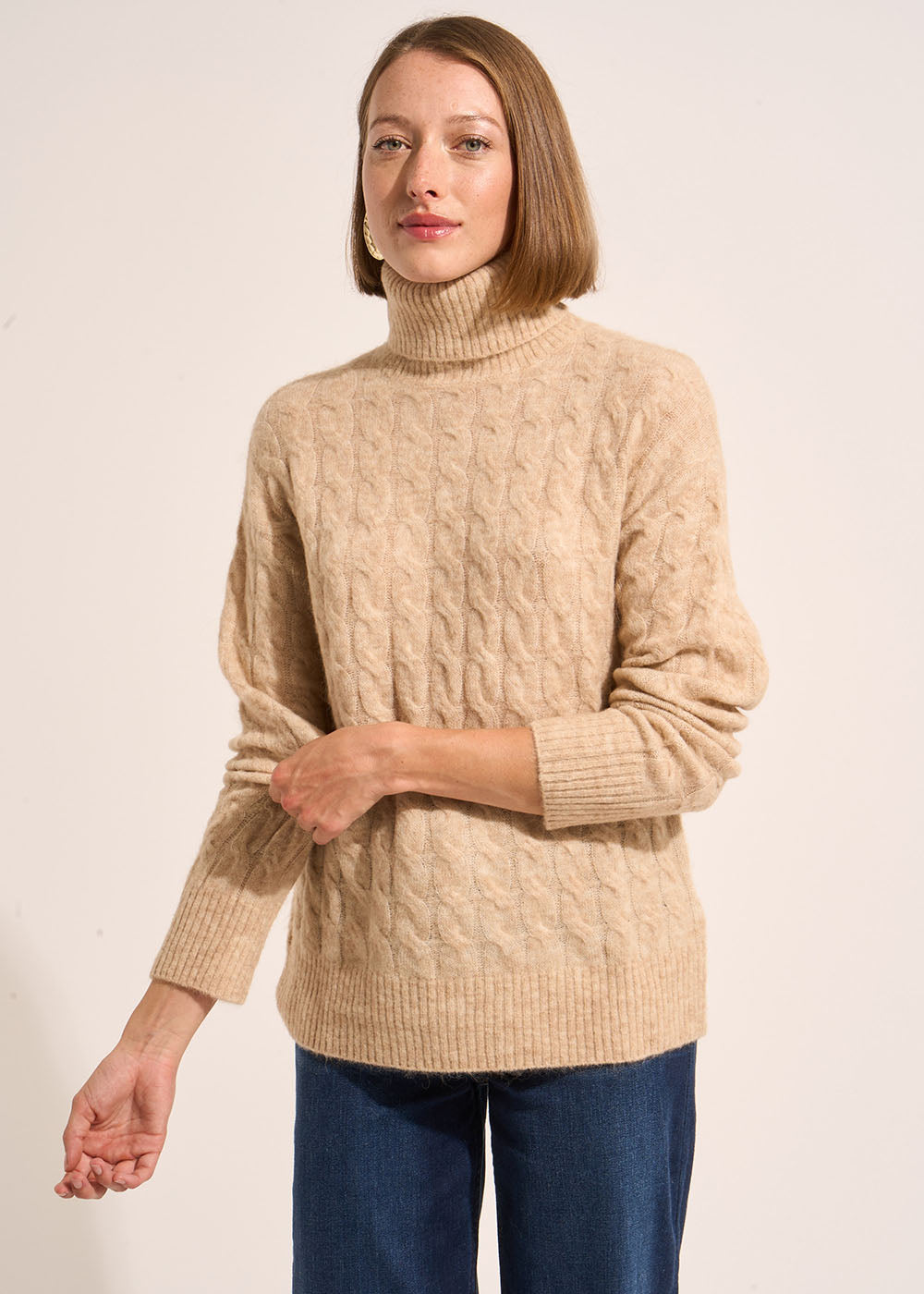 Straight-cut twisted roll neck jumper - Sud Express - 5 - Sud Express