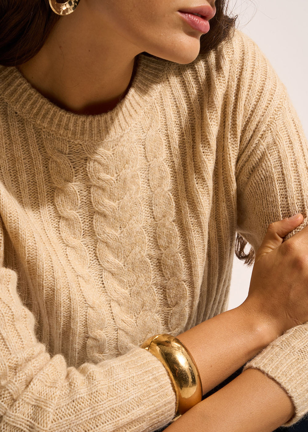 MORELLE Cable knit crew neck sweater - 2 - Sud Express - Sud Express