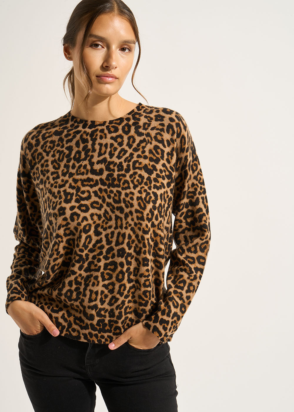MONIA Leopard print cashmere jumper - 1 - Sud Express - Sud Express