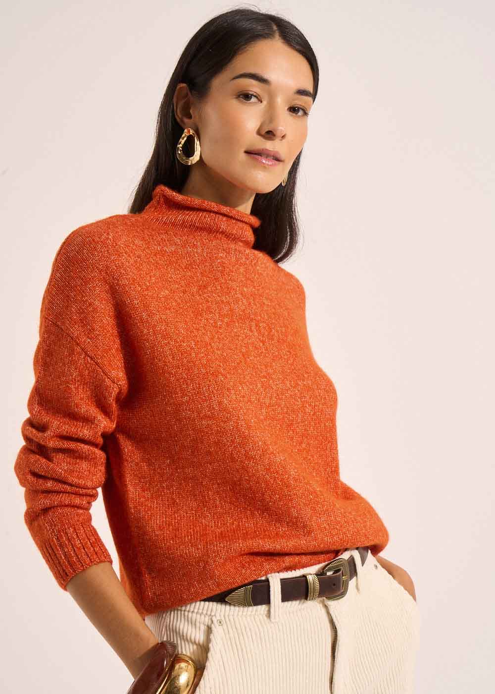 MALIETTE Sweater with a rolled-up high collar and long sleeves - 1 - Sud Express - Sud Express