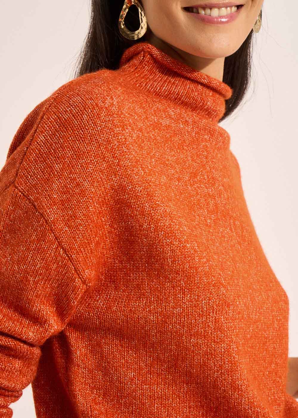 MALIETTE Sweater with a rolled-up high collar and long sleeves - 4 - Sud Express - Sud Express