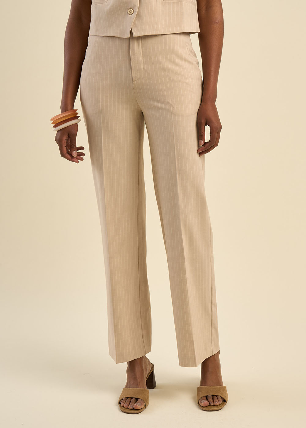 Long pants with fine stripes - Sud Express - 4 - Sud Express