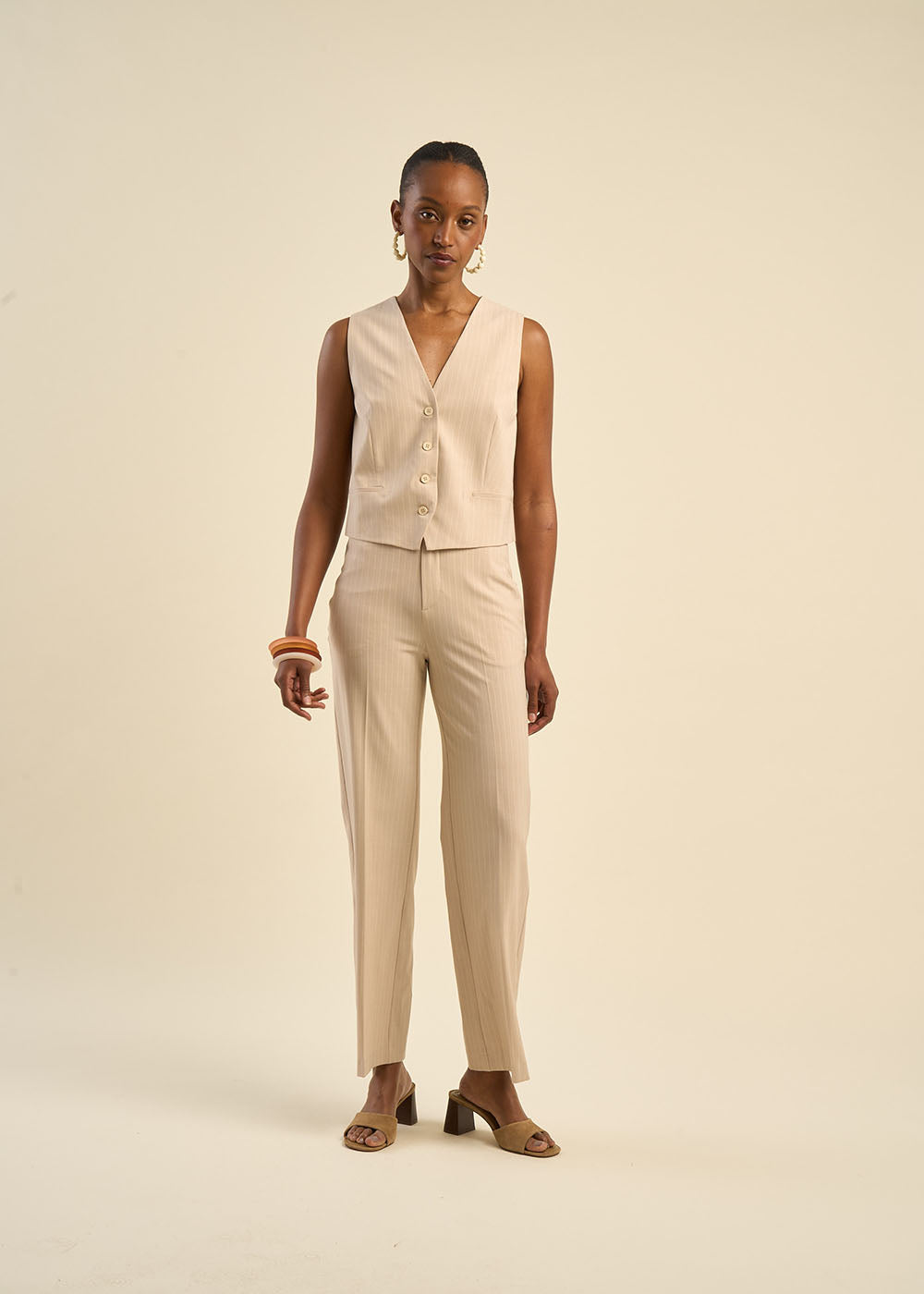 Long pants with fine stripes - Sud Express - 5 - Sud Express