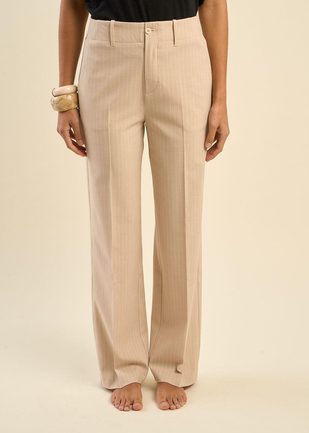 Long pants with fine stripes - Sud Express - 7 - Sud Express