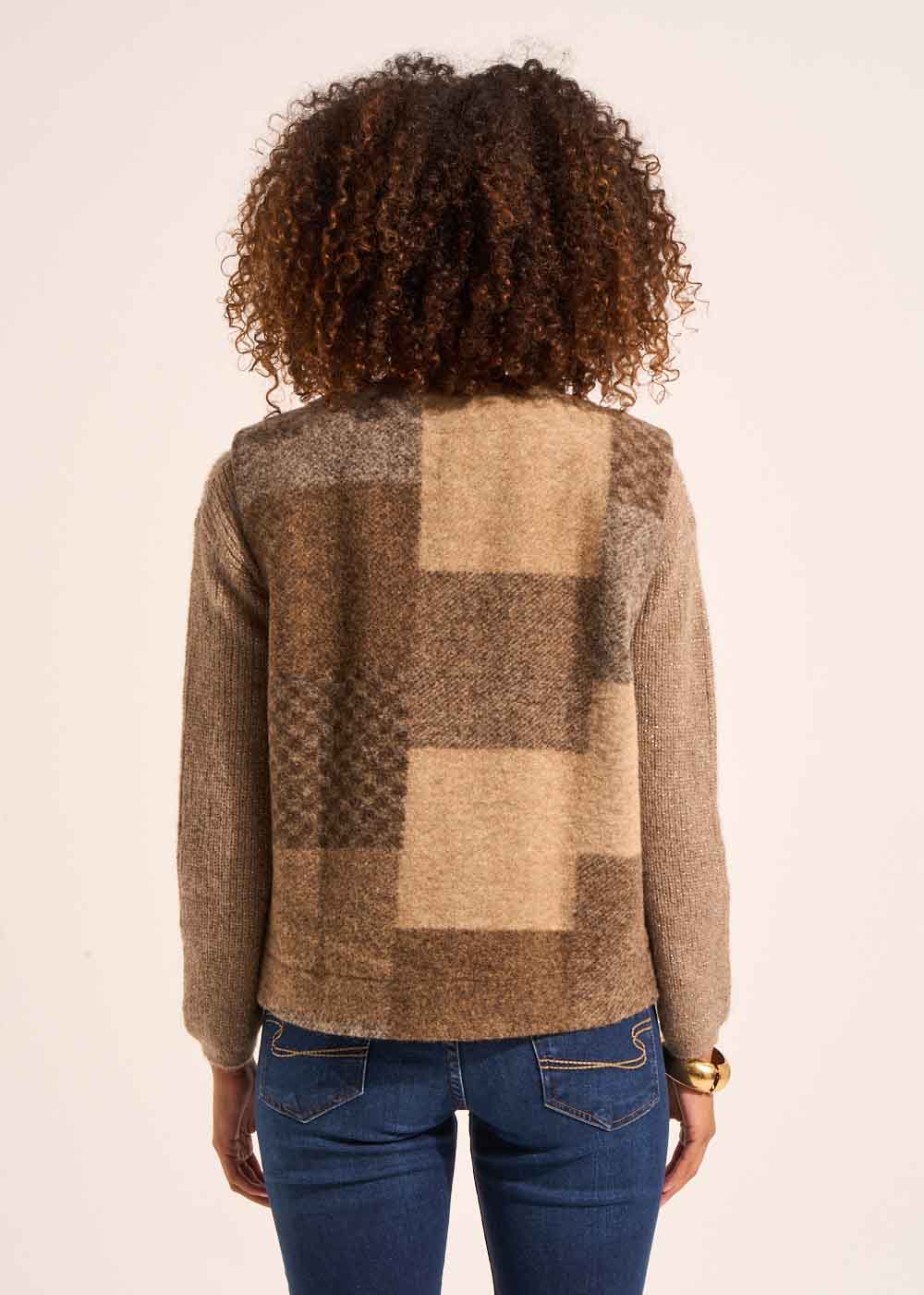 GATILDE Sleeveless patchwork pattern cardigan - 3 - Sud Express - Sud Express