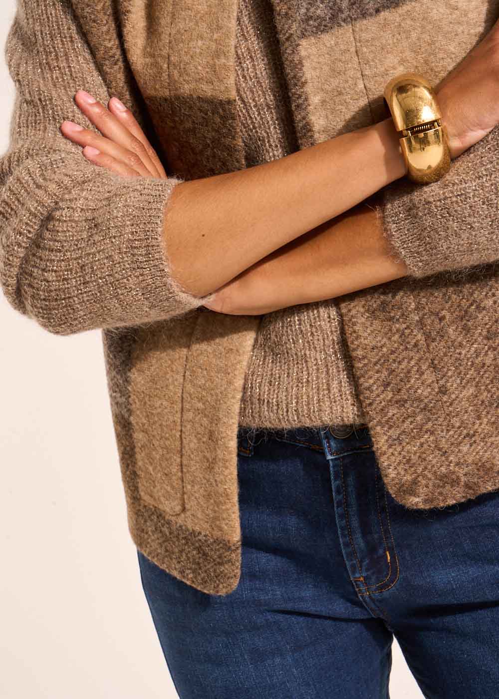 GATILDE Sleeveless patchwork pattern cardigan - 4 - Sud Express - Sud Express