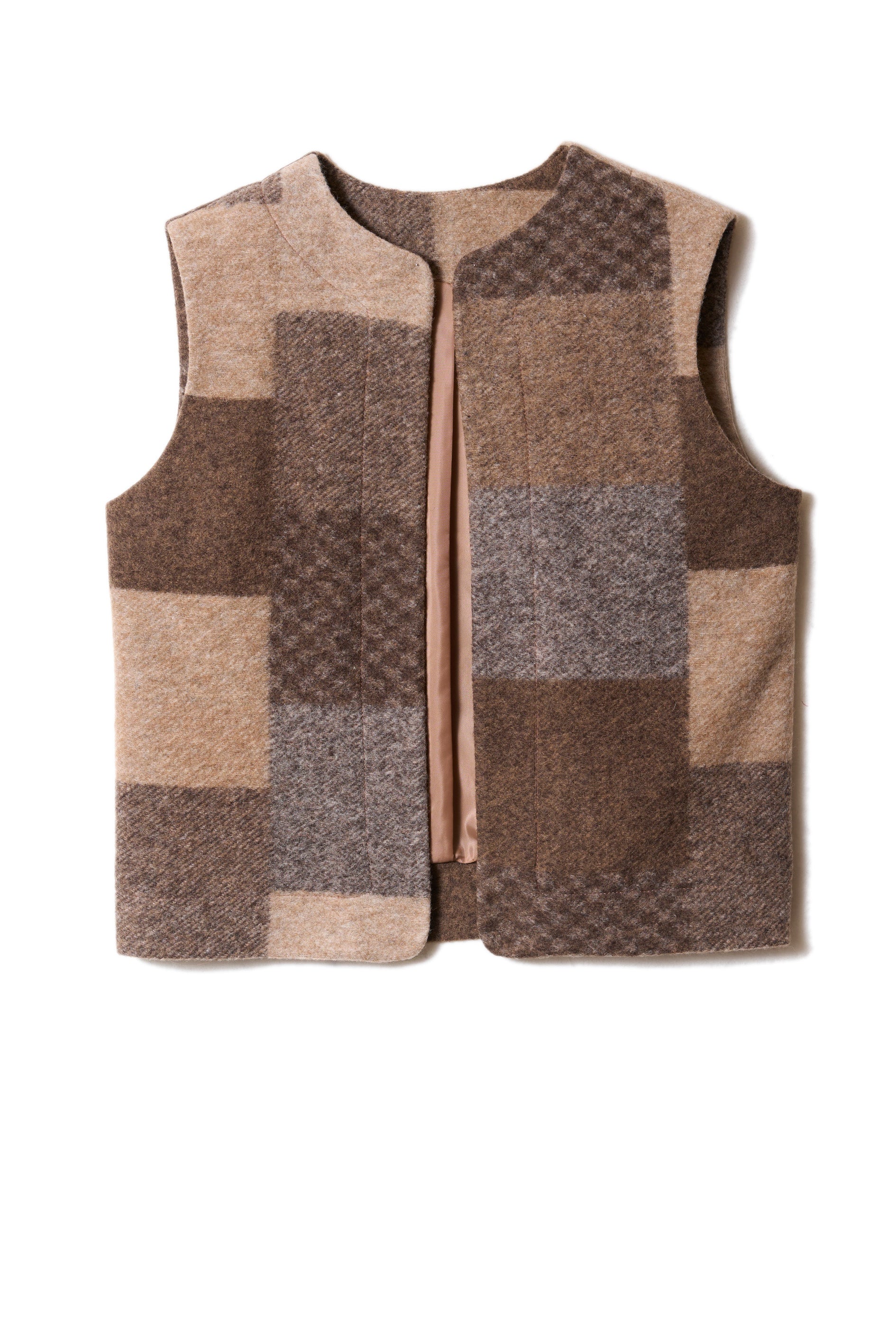 Sleeveless patchwork pattern cardigan - Sud Express - 6 - Sud Express