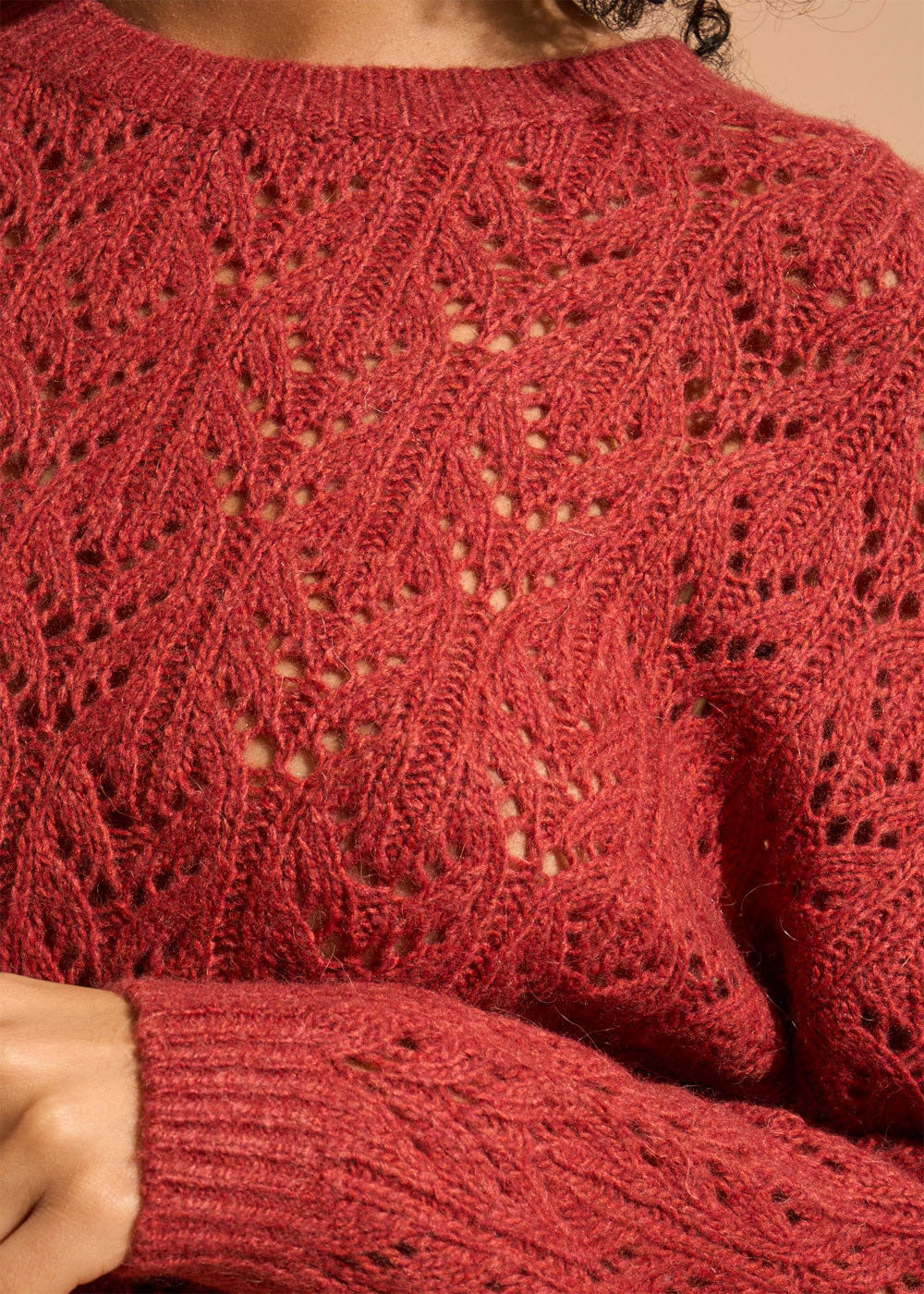 MACHOU Round-neck jumper with openwork lace stitching - 2 - Sud Express - Sud Express