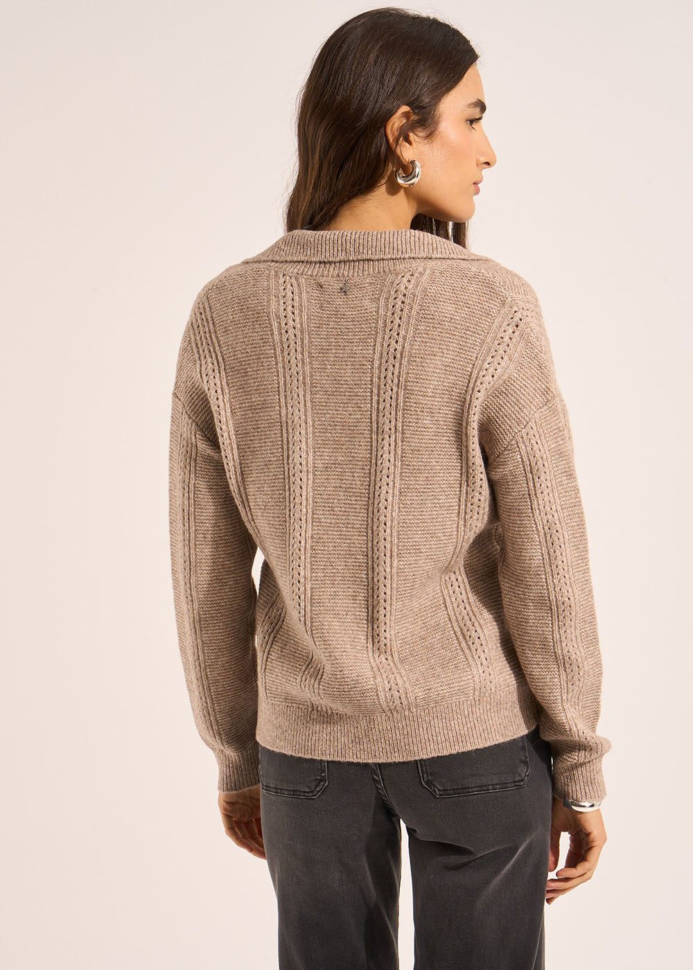 MALENOU Open collar sweater  - 3 - Sud Express - Sud Express