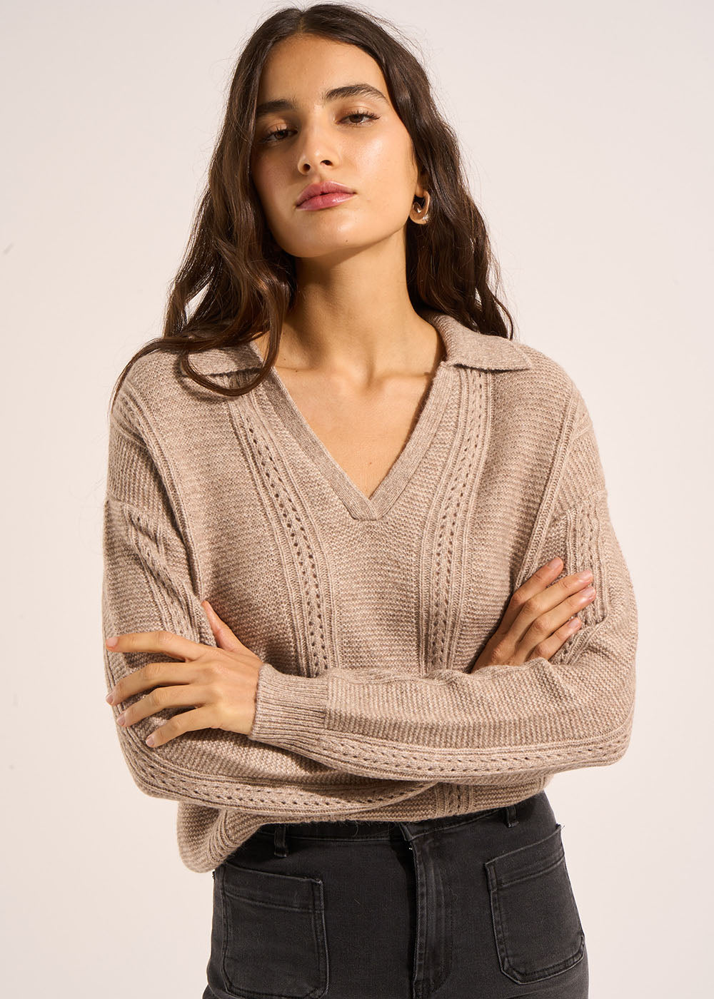 MALENOU Open collar sweater  - 4 - Sud Express - Sud Express