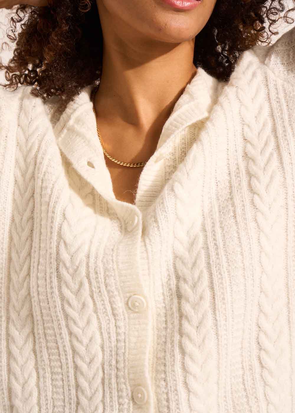 GILIOU Cropped cardigan with crew neck - 2 - Sud Express - Sud Express