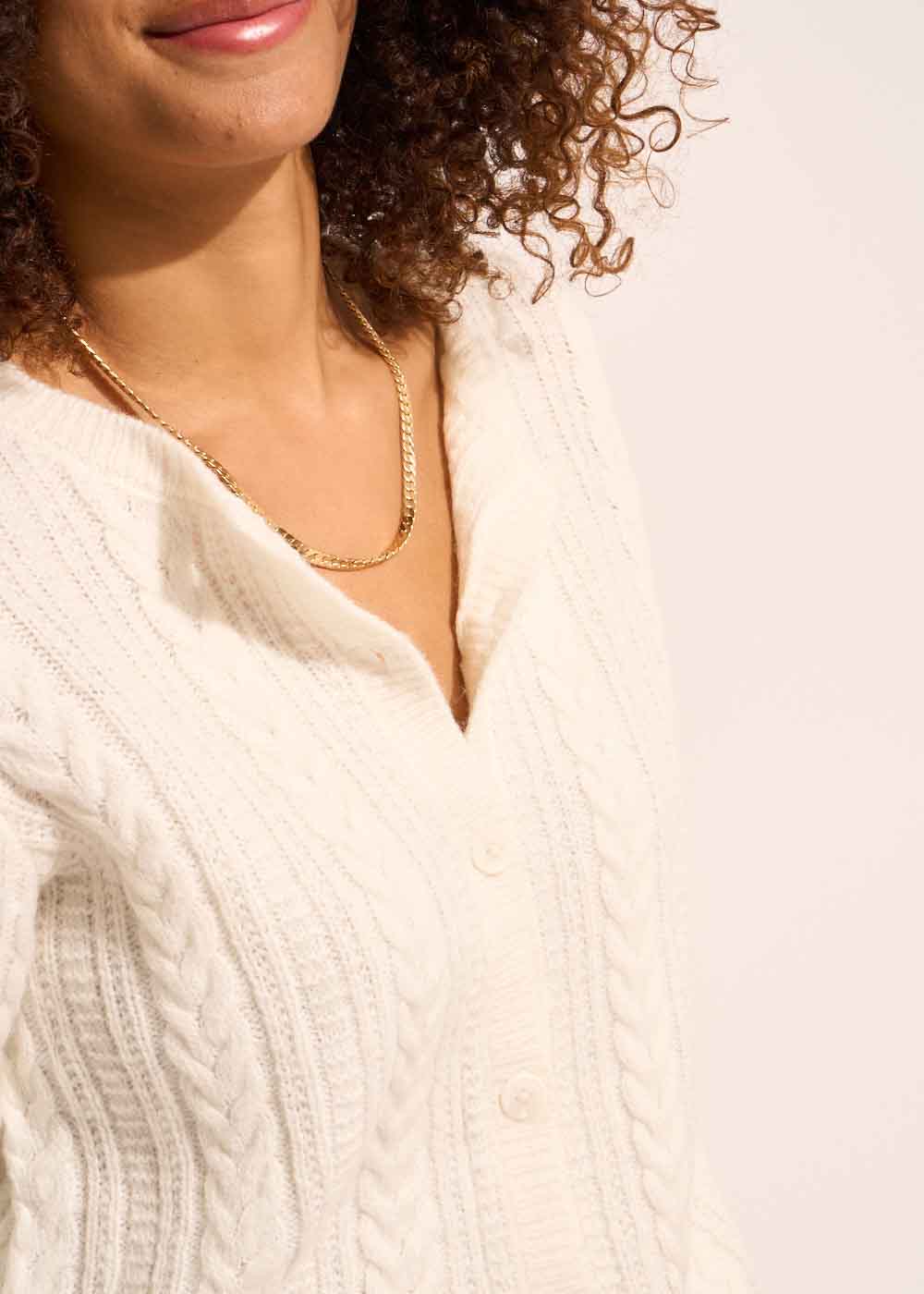 GILIOU Cropped cardigan with crew neck - 4 - Sud Express - Sud Express