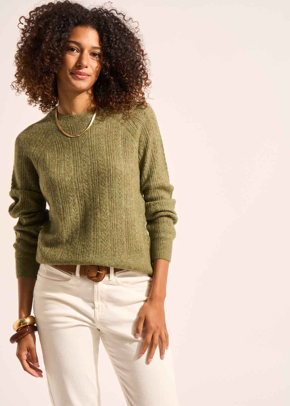 MALICIA Round-neck jumper with wide raglan sleeves - 1 - Sud Express - Sud Express