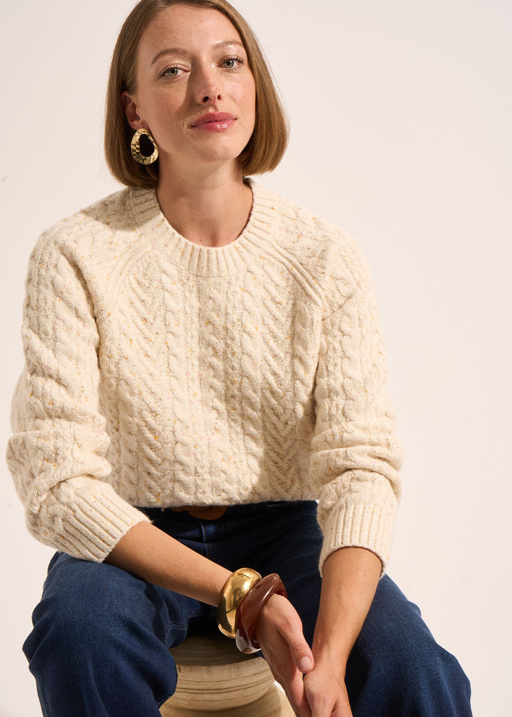 Thick-knit Irish cable-knit jumper - Sud Express - 5 - Sud Express