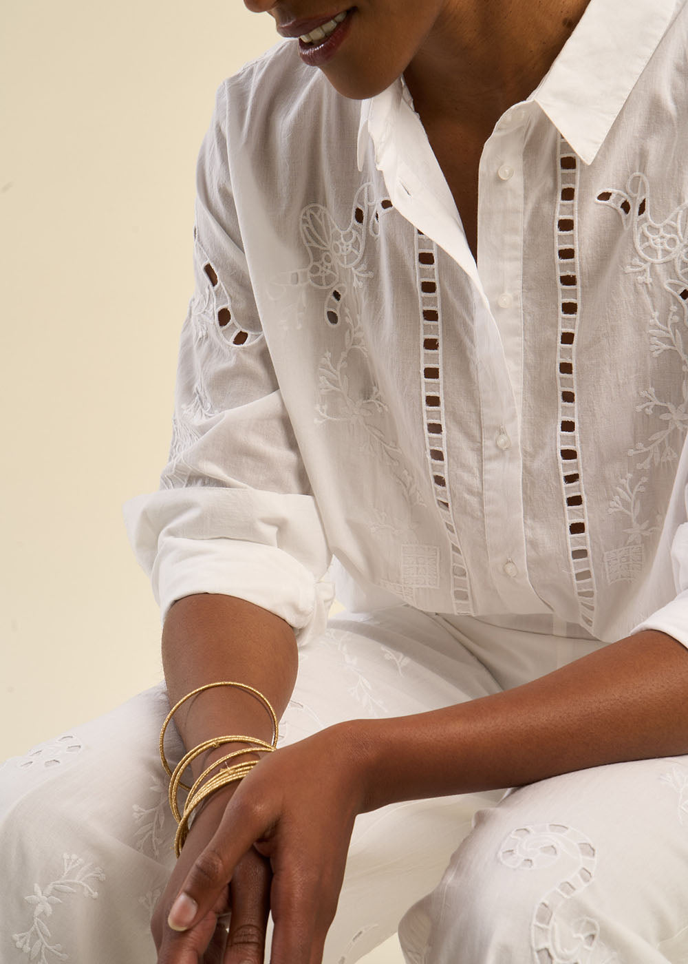 CORELIA Embroidered Long-Sleeve Shirt - 4 - Sud Express - Sud Express