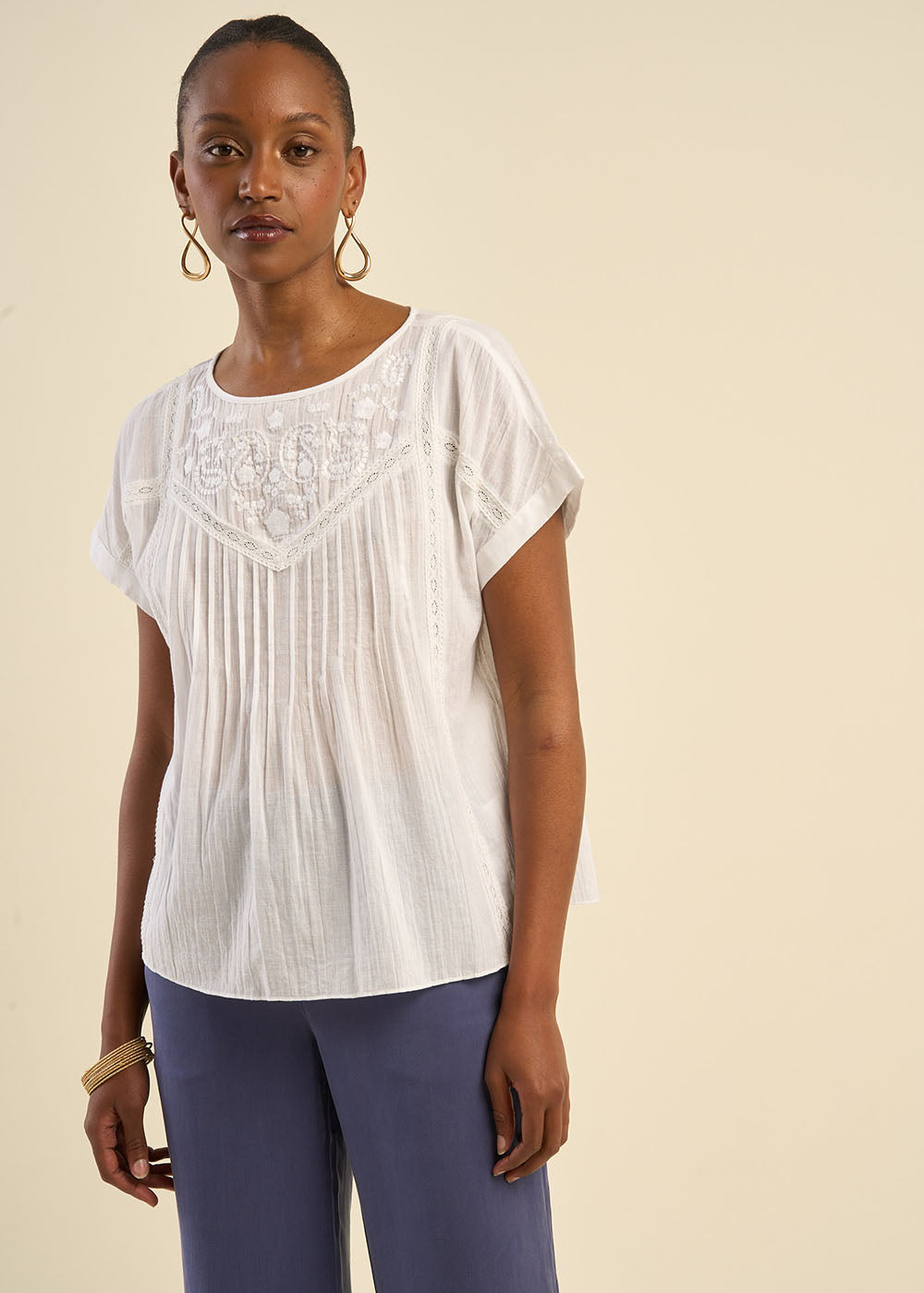 TANAEL Embroidered top - 1 - Sud Express - Sud Express