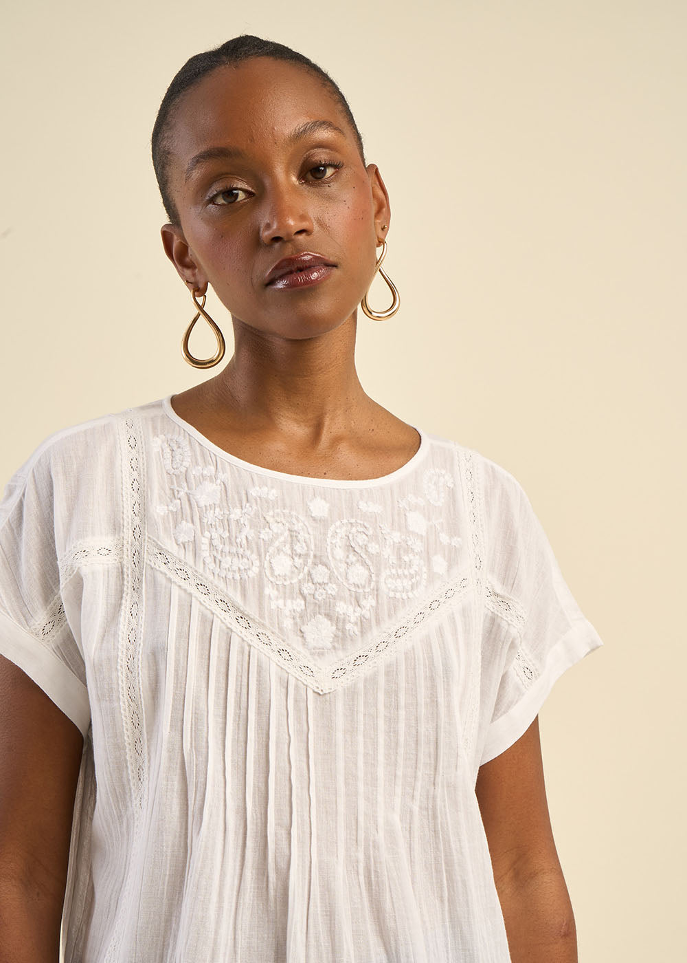TANAEL Embroidered top - 2 - Sud Express - Sud Express