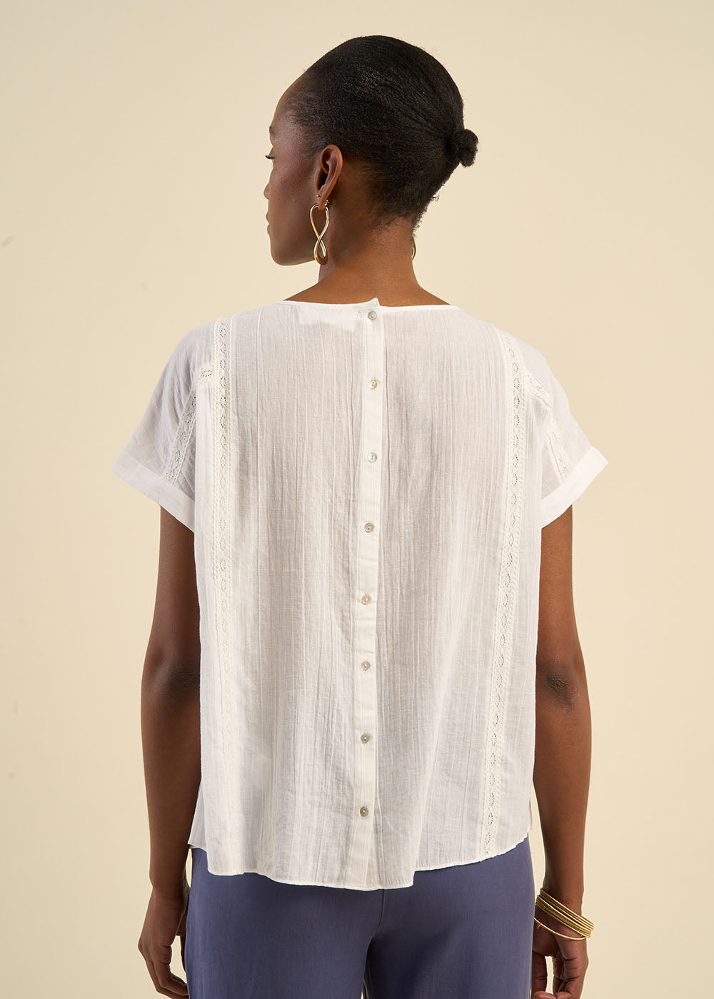 TANAEL Embroidered top - 3 - Sud Express - Sud Express