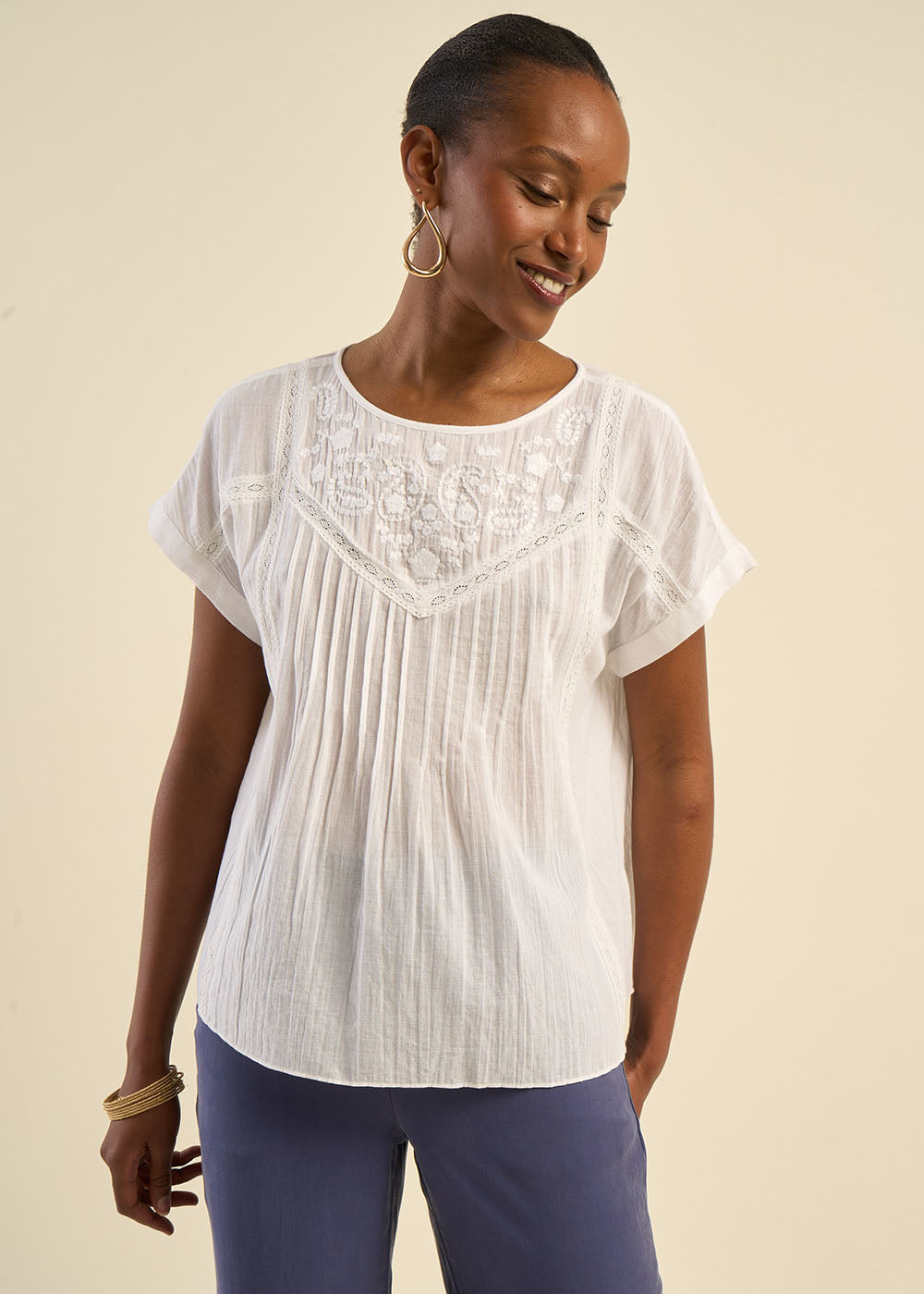 Embroidered top - Sud Express - 5 - Sud Express