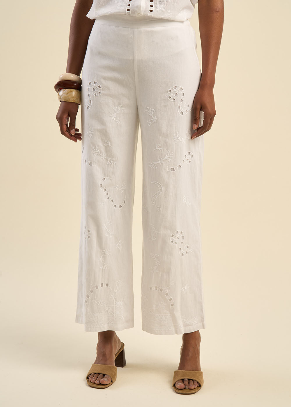 PARELIA Embroidered Trousers - 4 - Sud Express - Sud Express