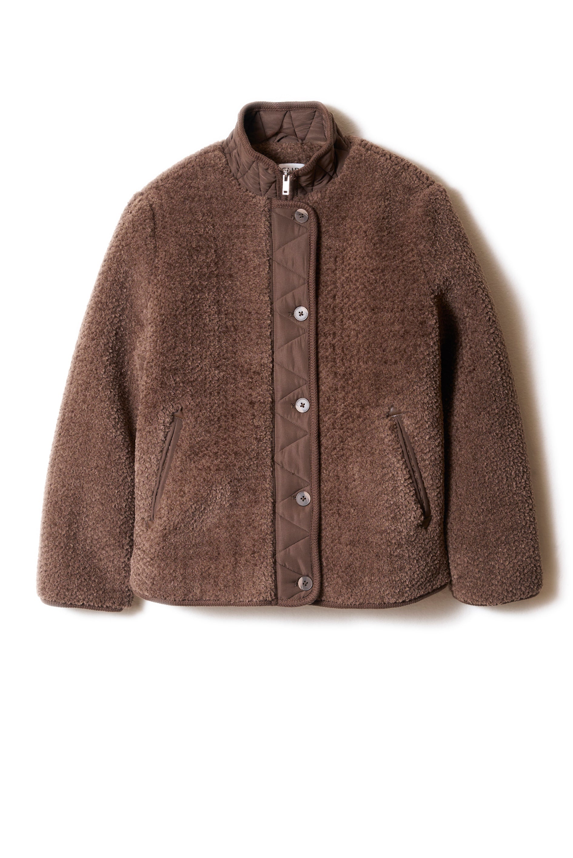 Short faux fur jacket with quilted collar - Sud Express - 6 - Sud Express