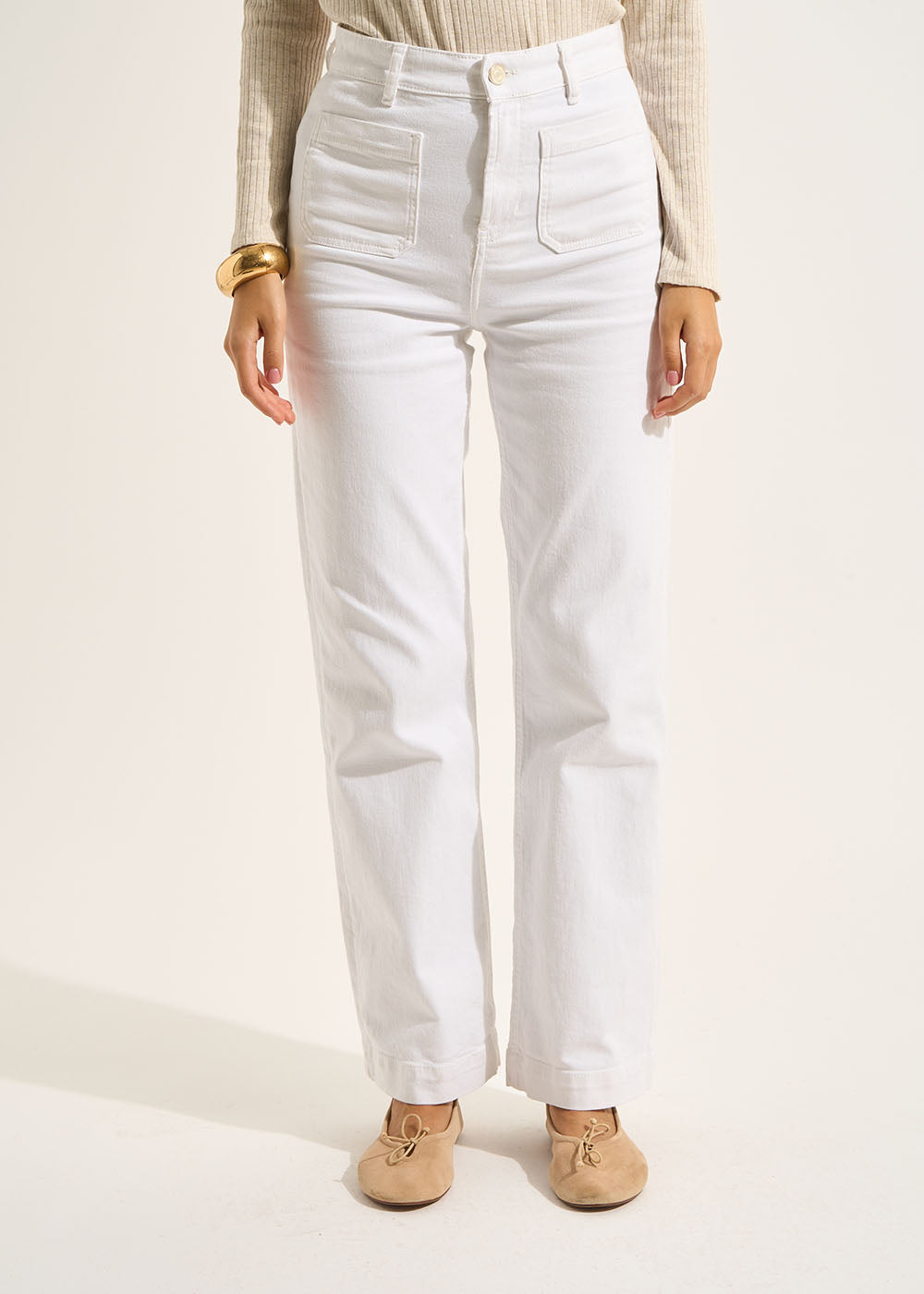 STACY Wide-leg jeans with cuffs and high waist - 4 - Sud Express - Sud Express