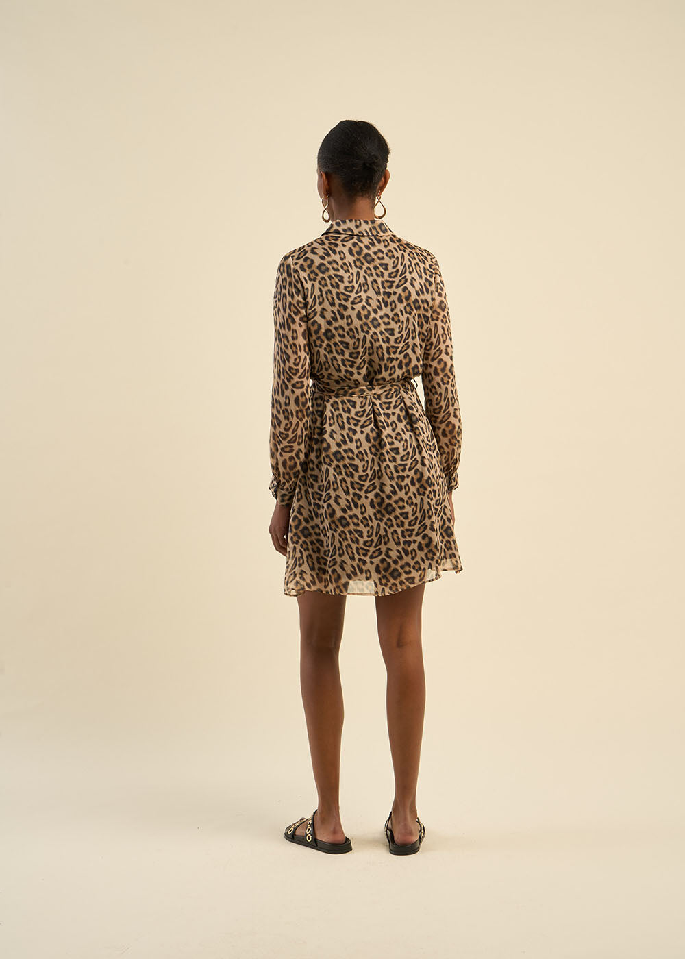 ROKILI Short flared dress leopard print - 3 - Sud Express - Sud Express