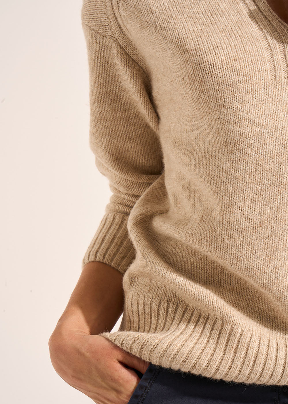 MILANO Tunisian collar jumper with wide sleeves - 4 - Sud Express - Sud Express