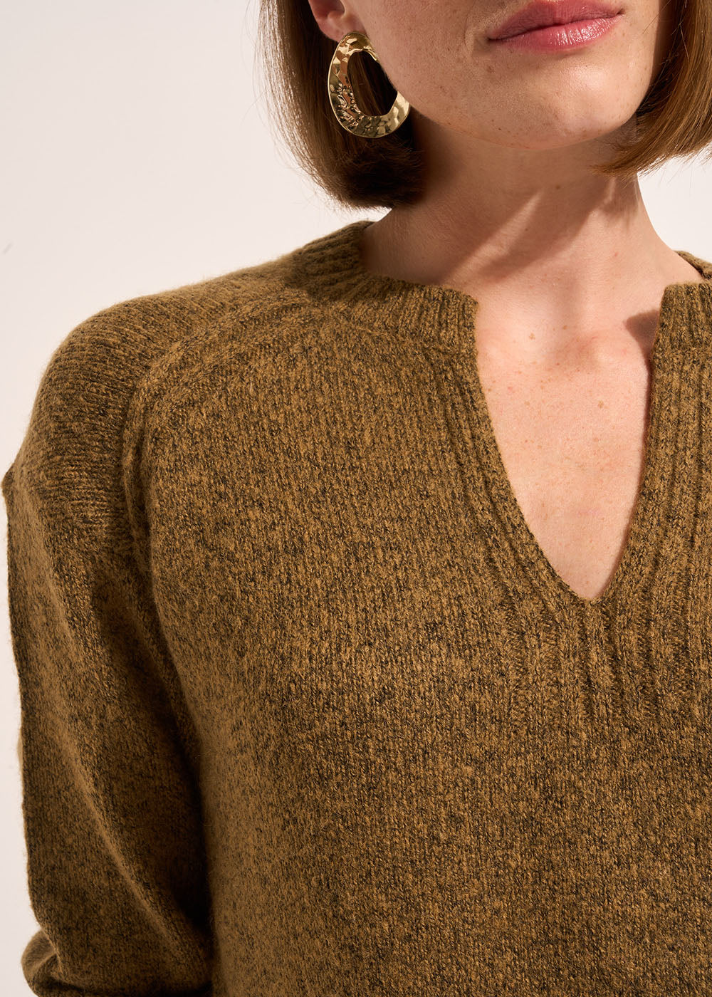 MILANO Tunisian collar jumper with wide sleeves - 2 - Sud Express - Sud Express