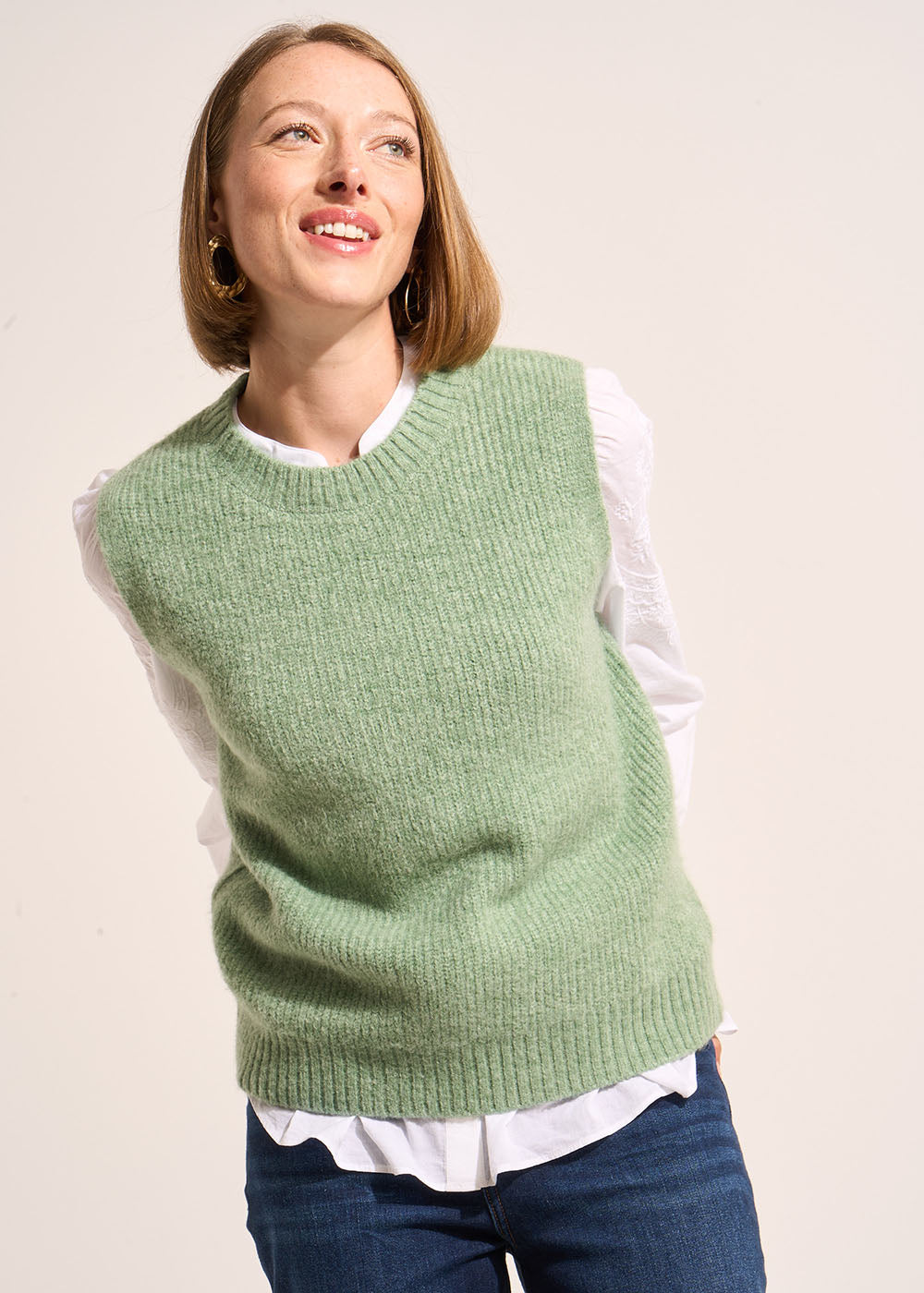 MILUSY Sleeveless round-neck jumper - 1 - Sud Express - Sud Express