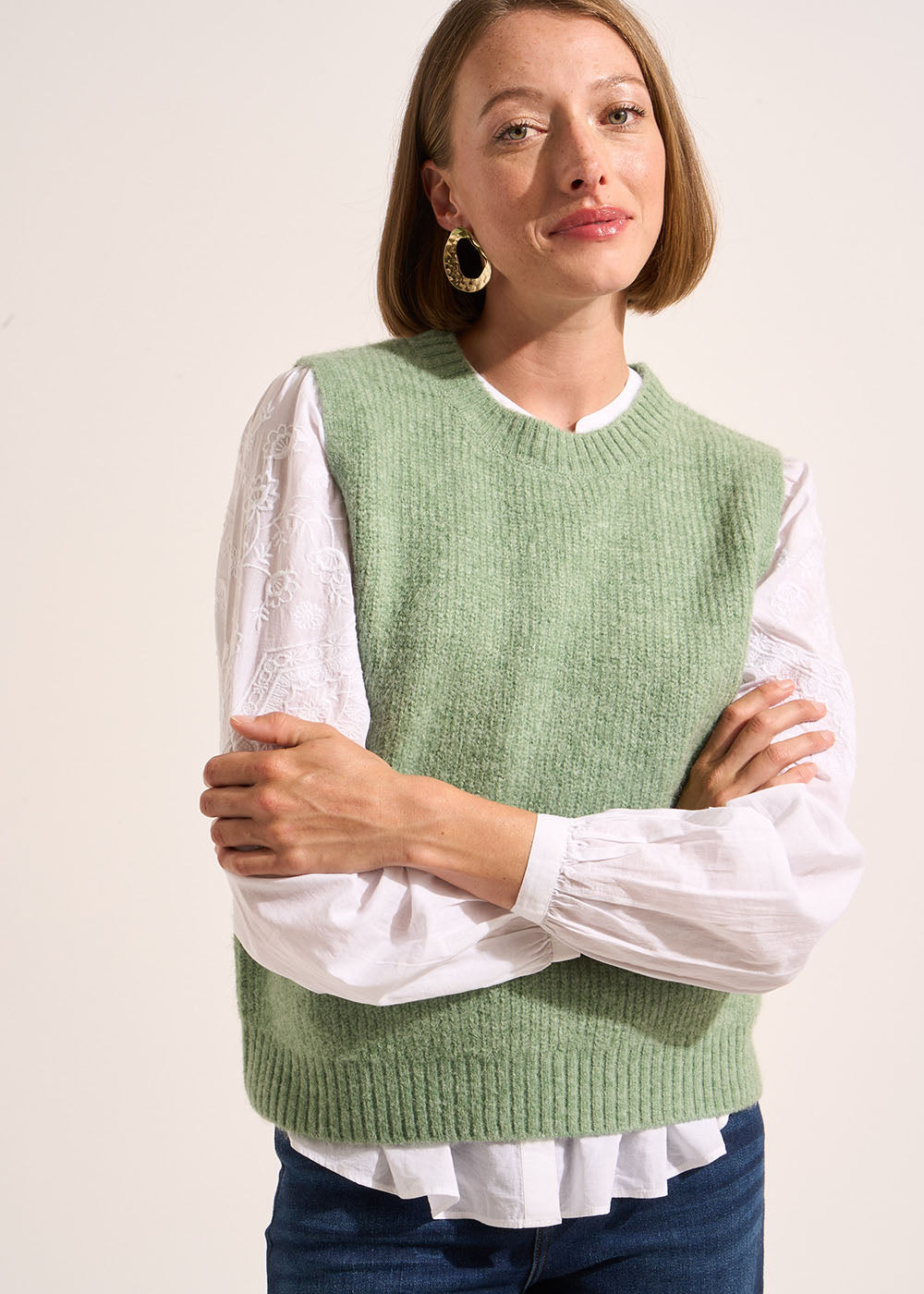 Sleeveless round-neck jumper - Sud Express - 5 - Sud Express