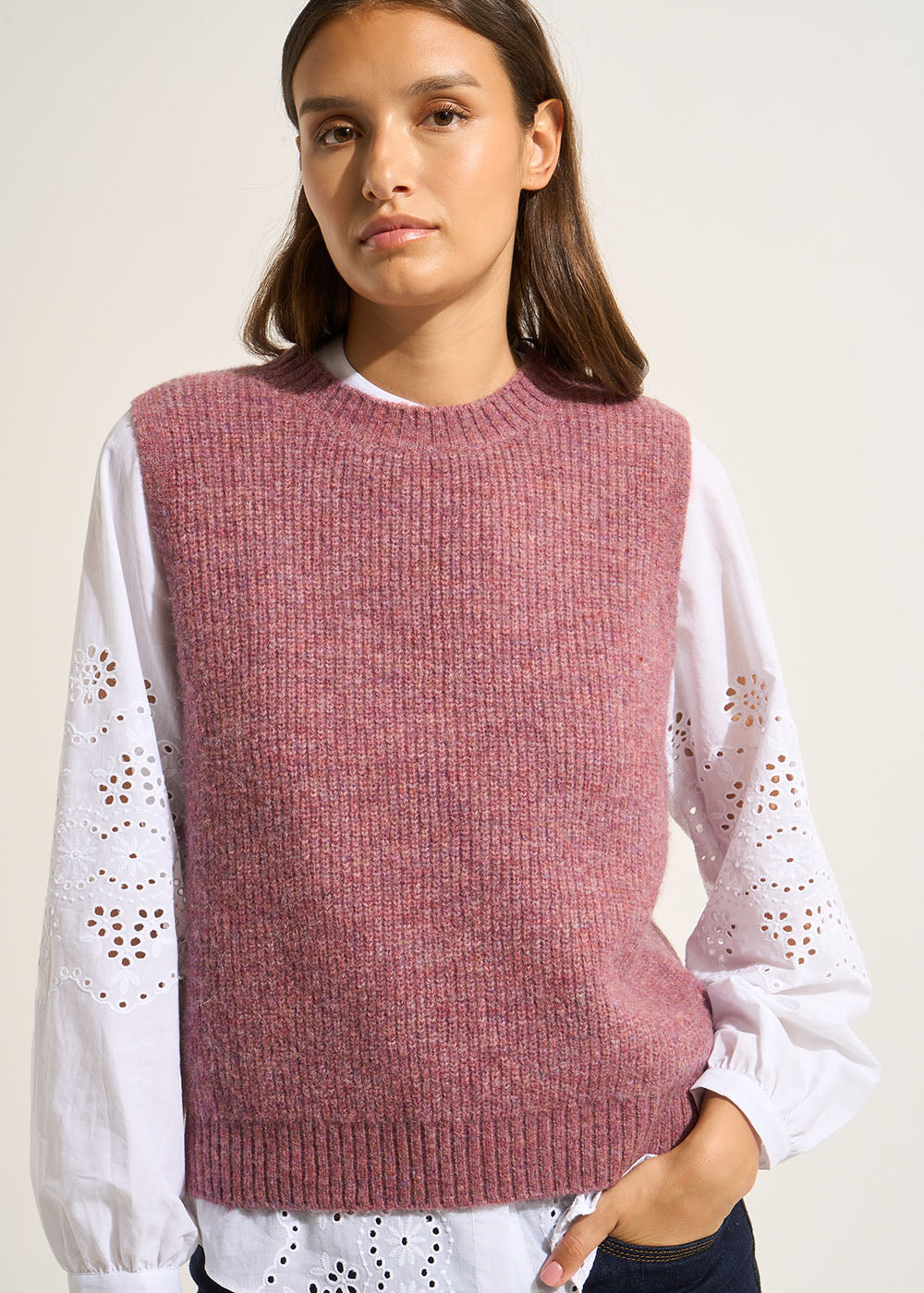 MILUSY Sleeveless round-neck jumper - 1 - Sud Express - Sud Express