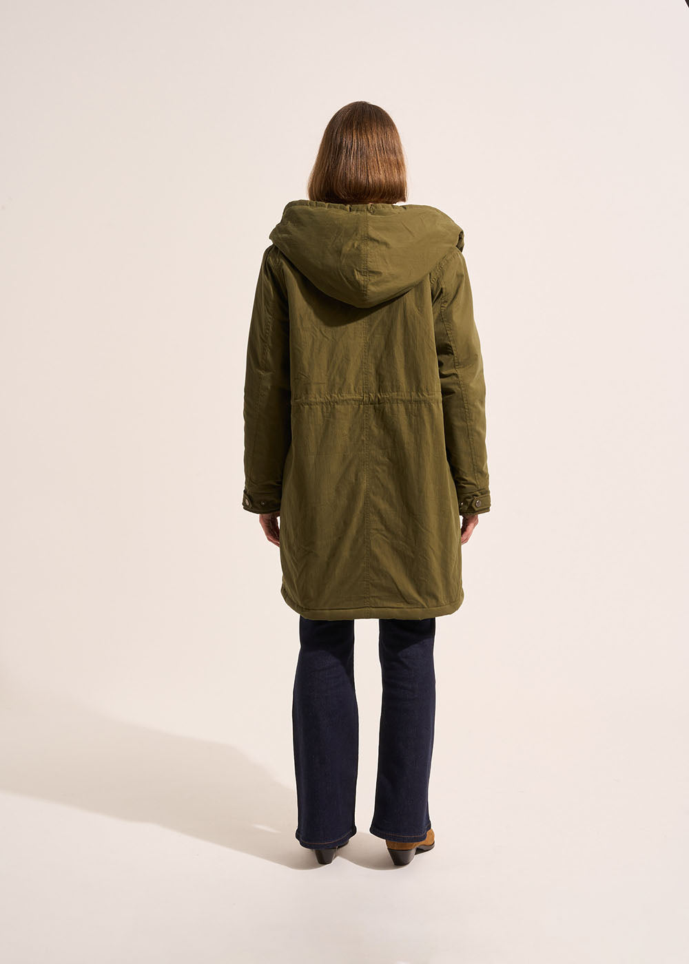 Mid-length hooded parka with faux leopard fur lining - Sud Express - 3 - Sud Express