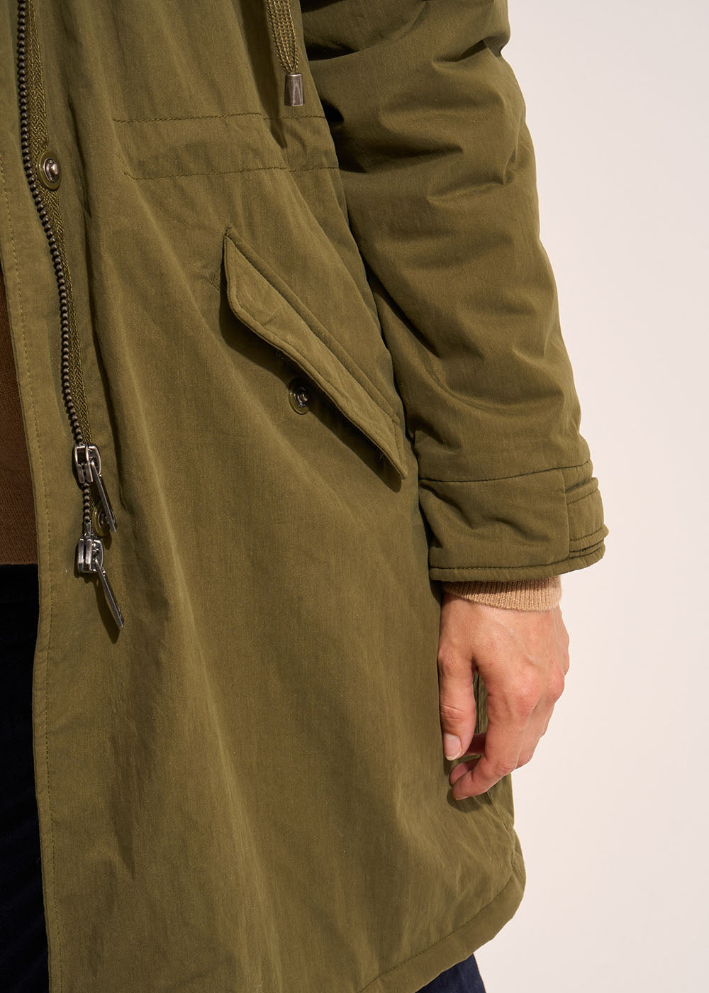 Mid-length hooded parka with faux leopard fur lining - Sud Express - 4 - Sud Express