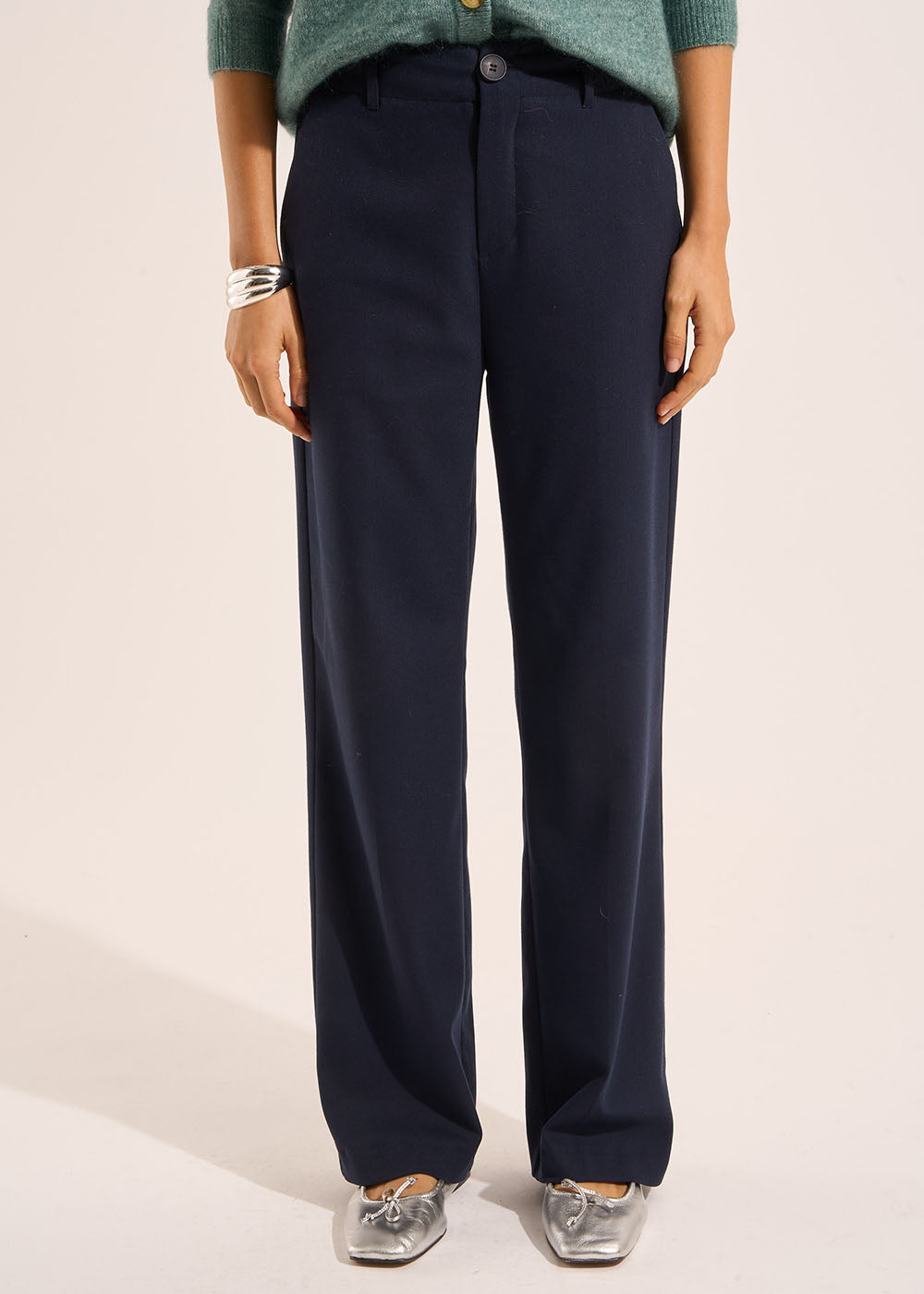 Navy herringbone trousers - Sud Express - 2 - Sud Express