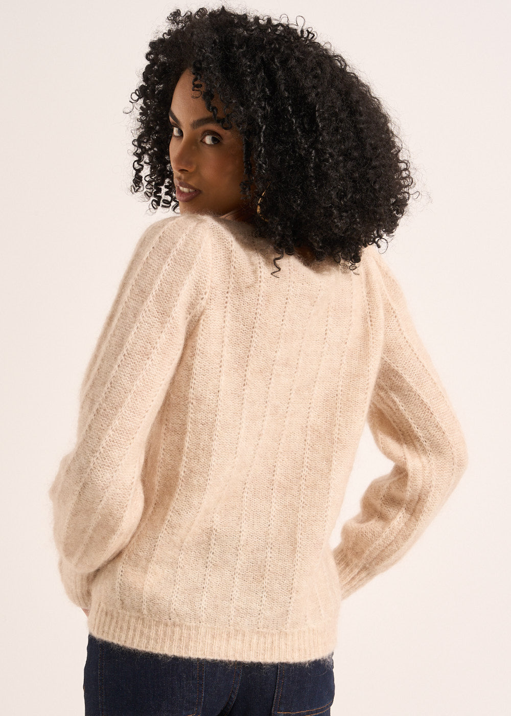 MALIOU Straight jumper with buttons at the cuffs - 3 - Sud Express - Sud Express