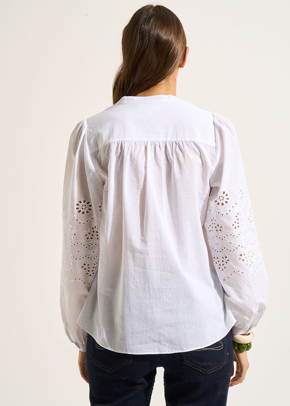 CORMINE Blouse in cotton voile and english embroidery - 3 - Sud Express - Sud Express