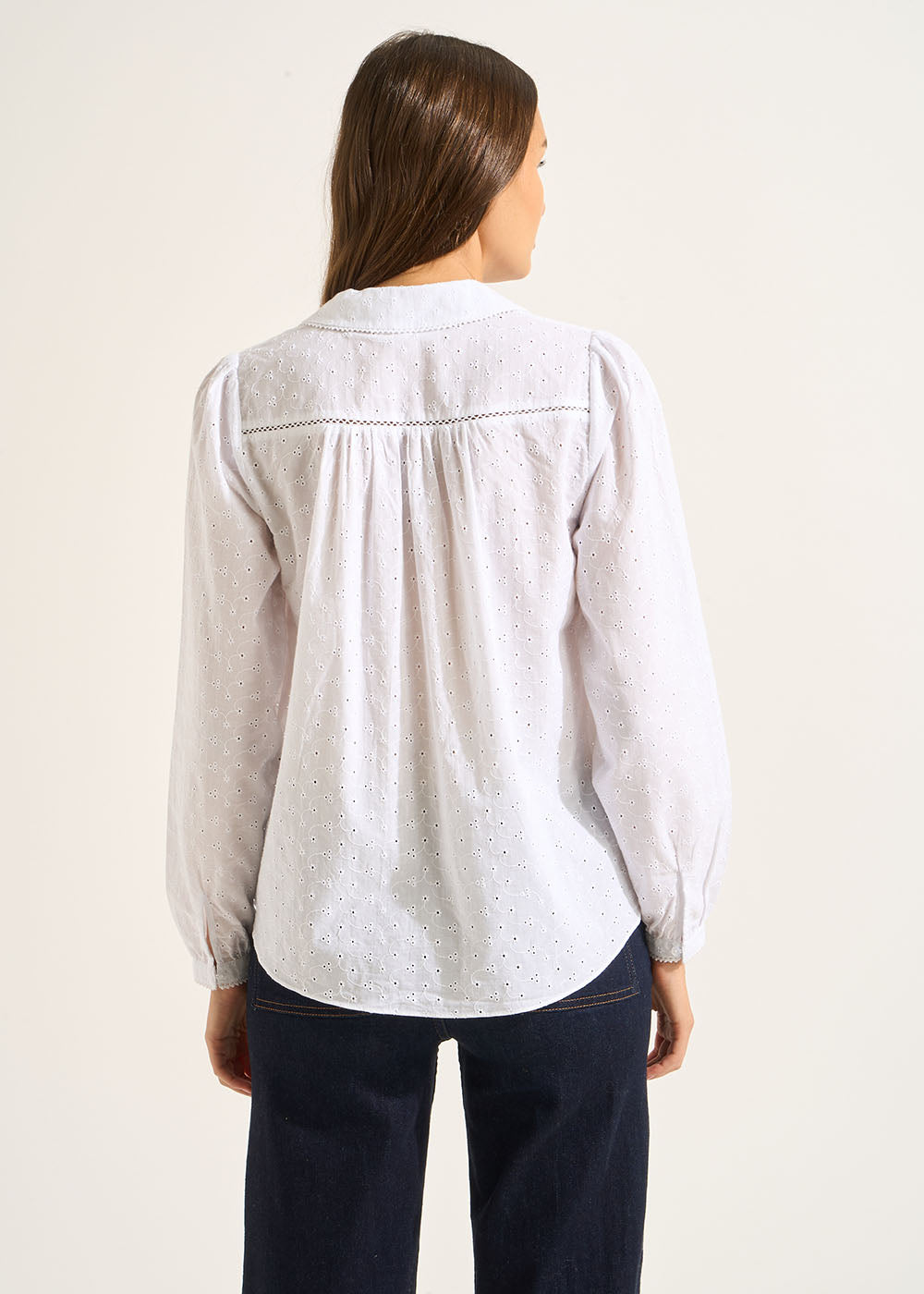 CASSUSY Cotton blouse with small English embroidery - 3 - Sud Express - Sud Express