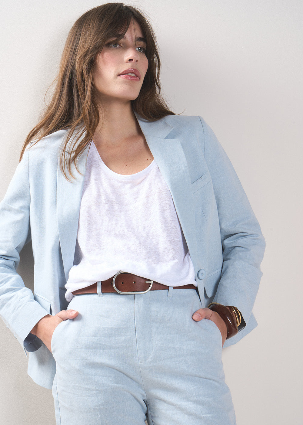 VERTIGE  Short tailored jacket in natural fibres - 1 - Sud Express - Sud Express