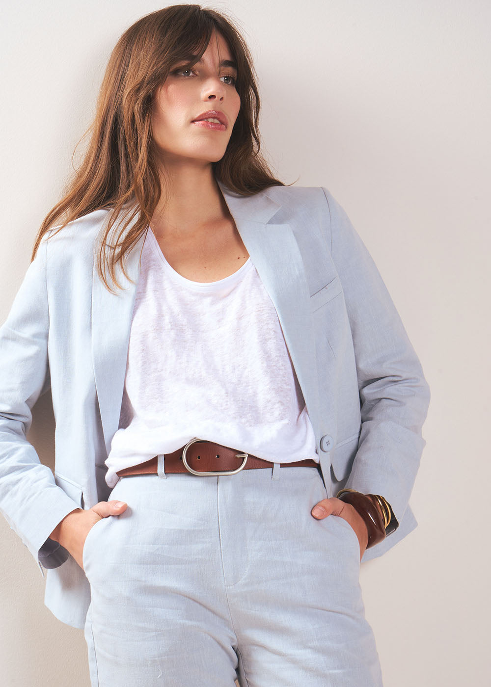 VERTIGE  Short tailored jacket in natural fibres - 1 - Sud Express - Sud Express