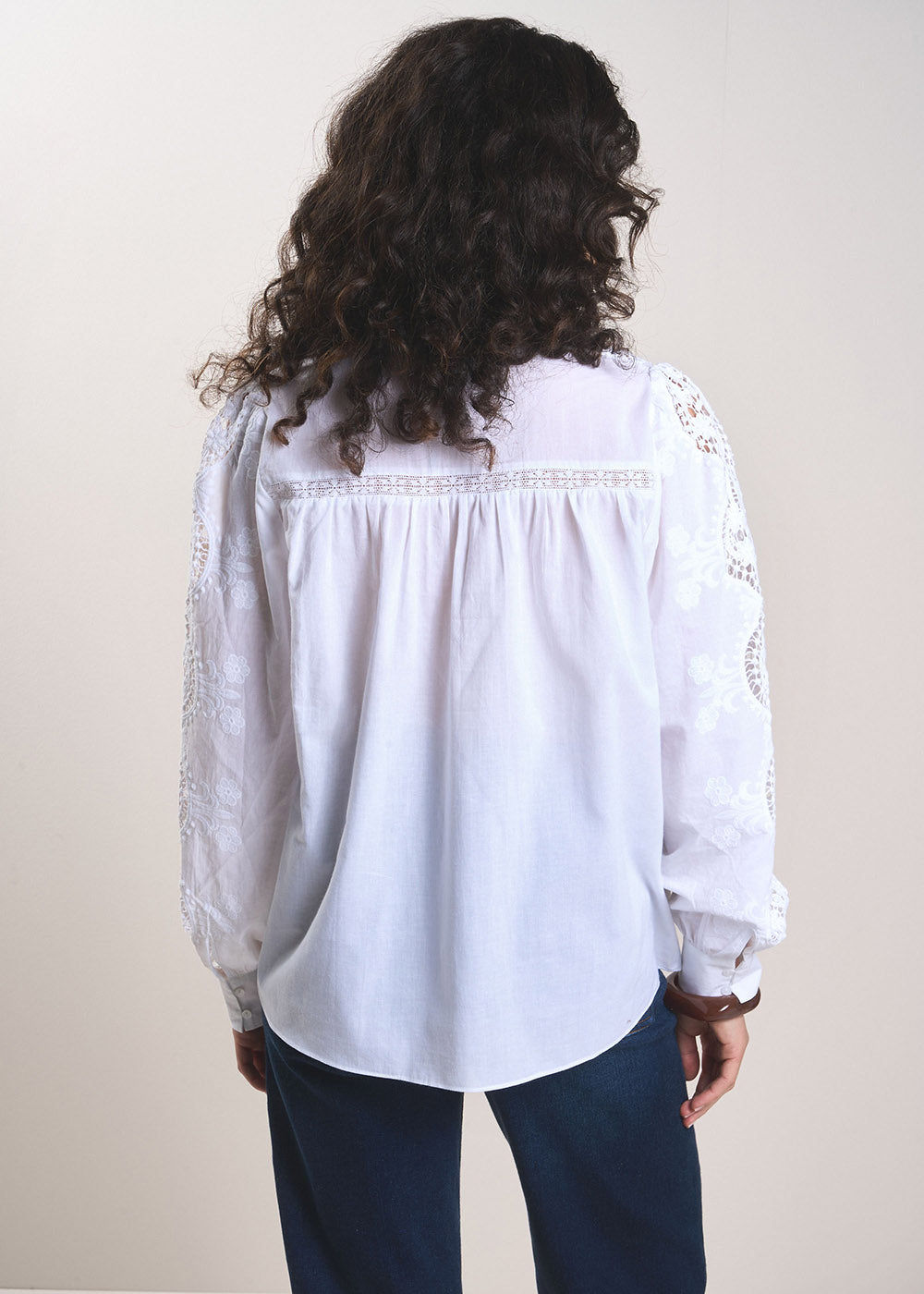 TAZURA Embroidered cotton voile blouse - 3 - Sud Express - Sud Express